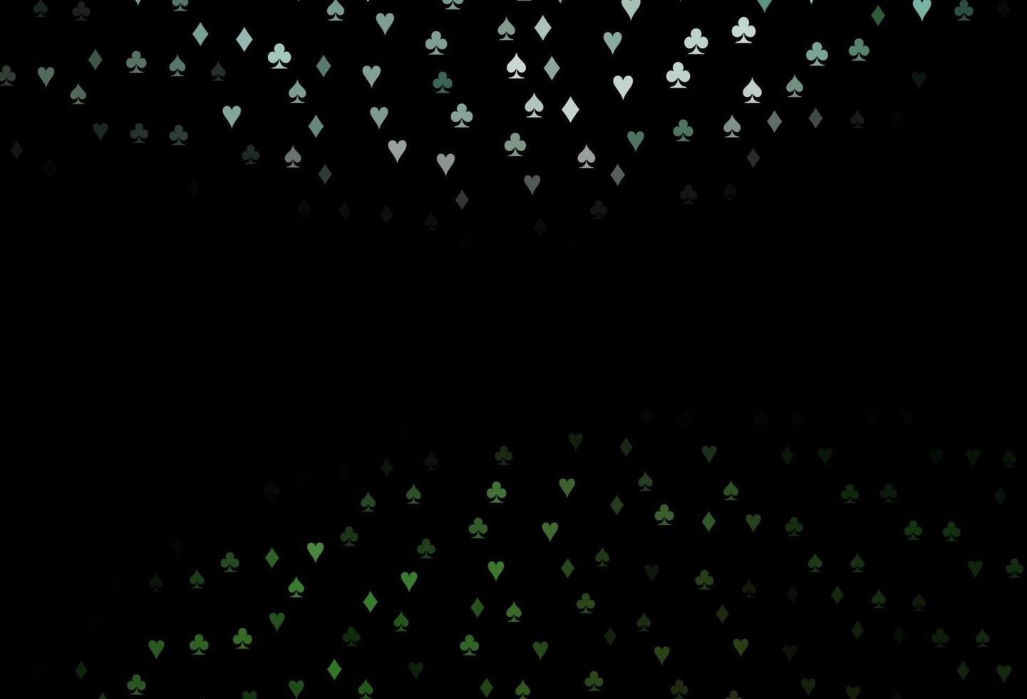 copertina vettoriale verde scuro con simboli di gioco d'azzardo.