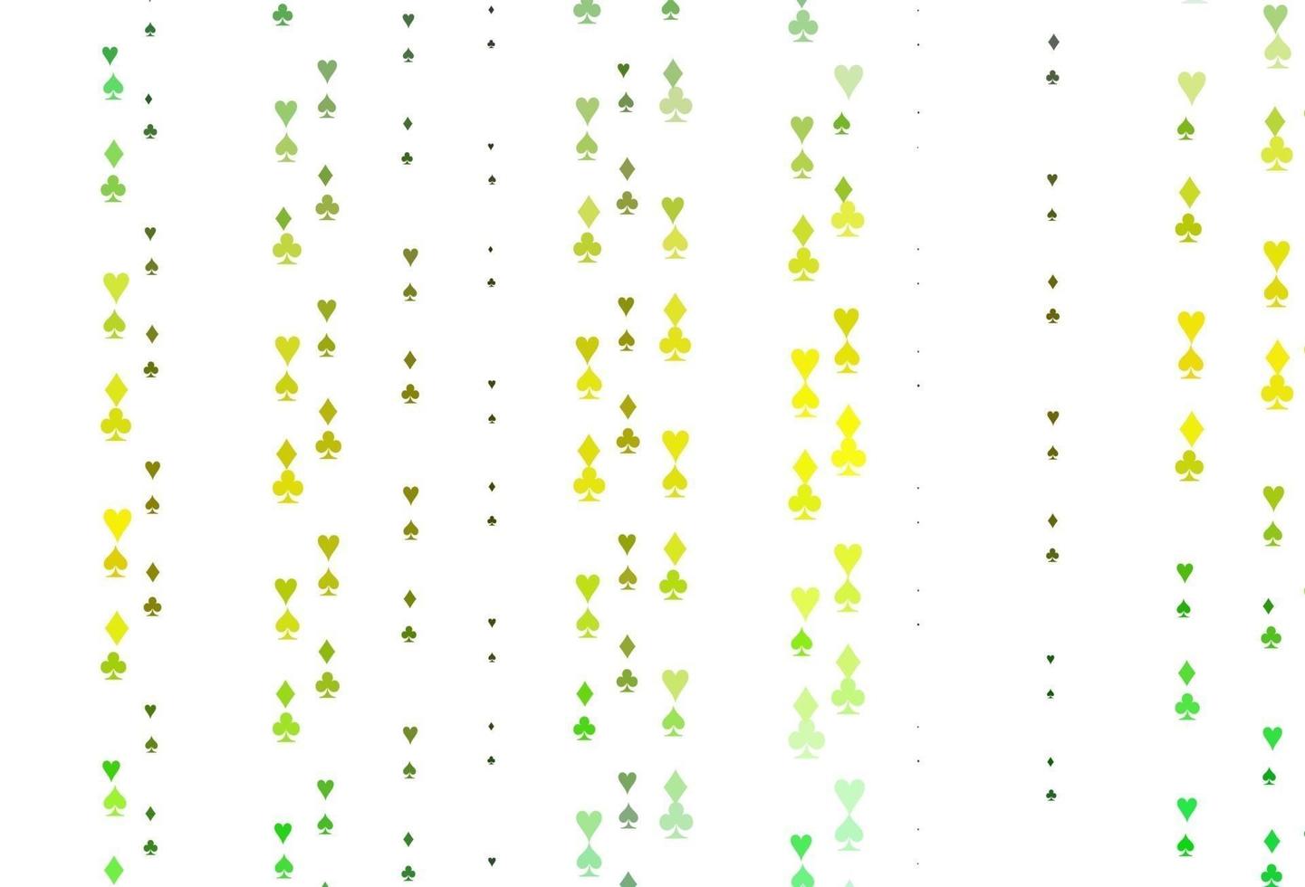 sfondo vettoriale verde chiaro, giallo con segni di carte.