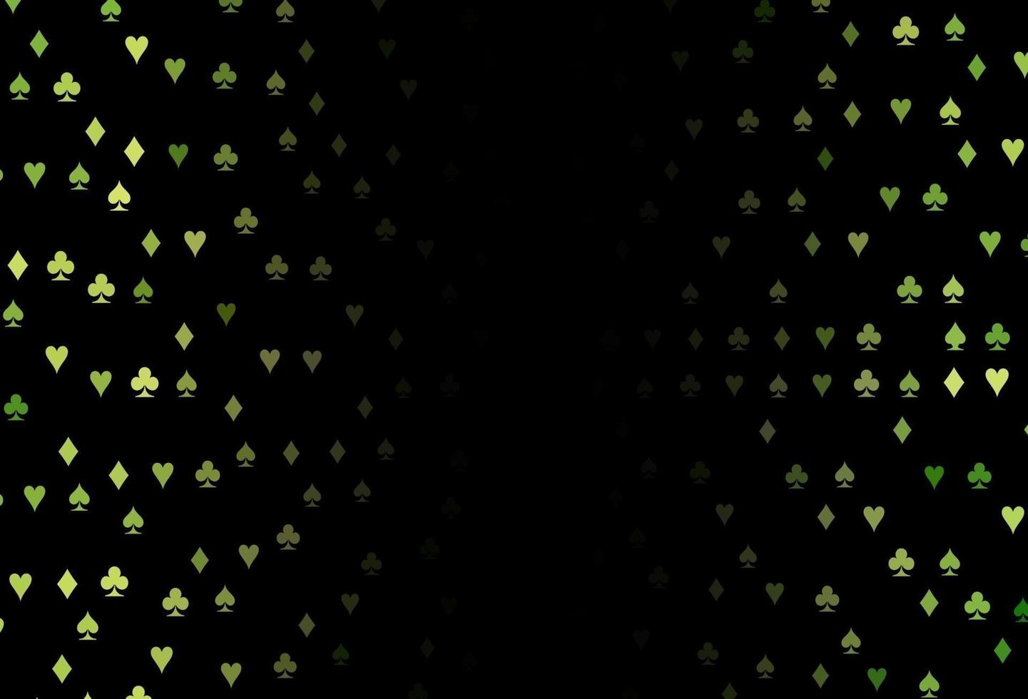 sfondo vettoriale verde scuro, giallo con segni di carte.