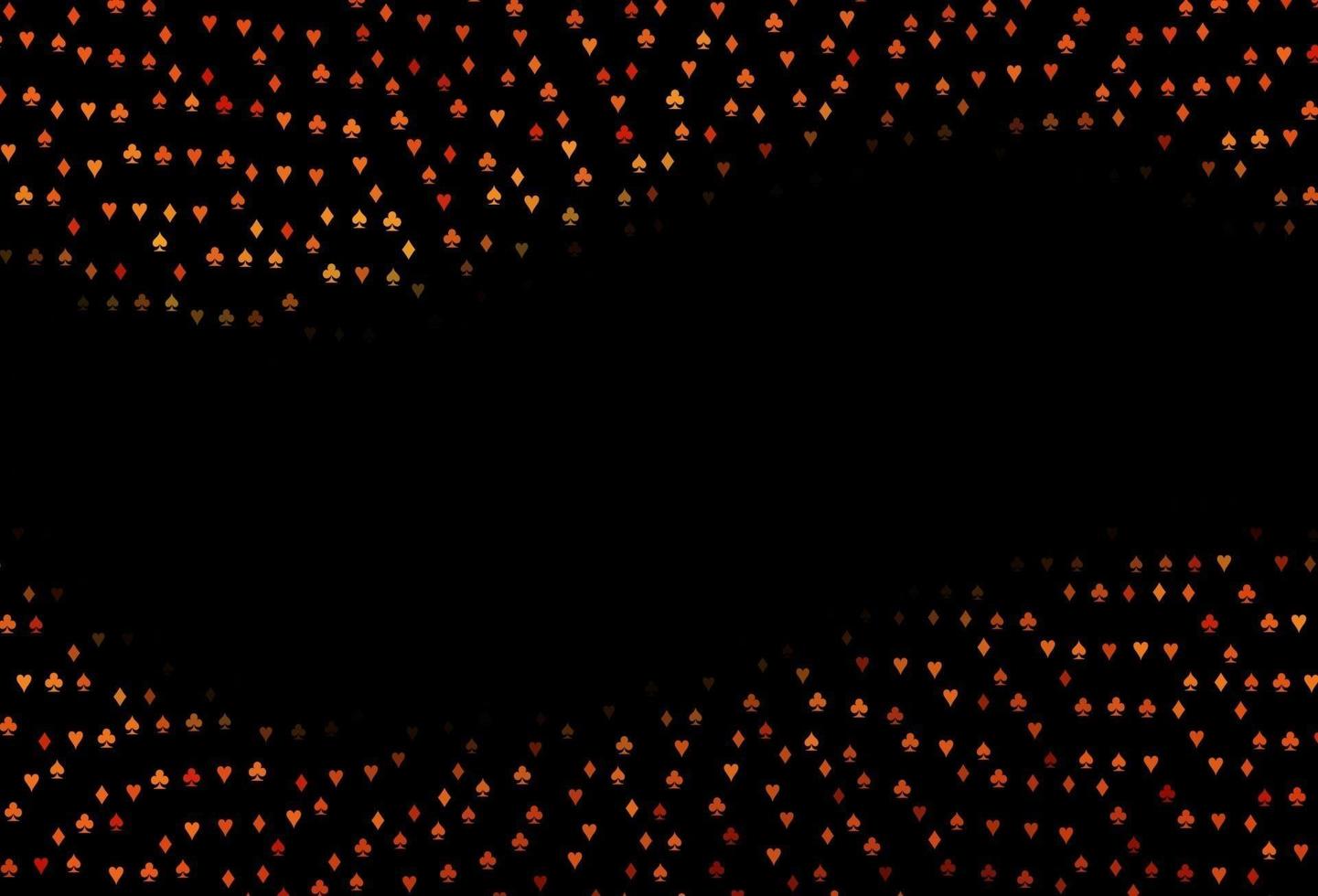 modello vettoriale arancione scuro con simboli di poker.