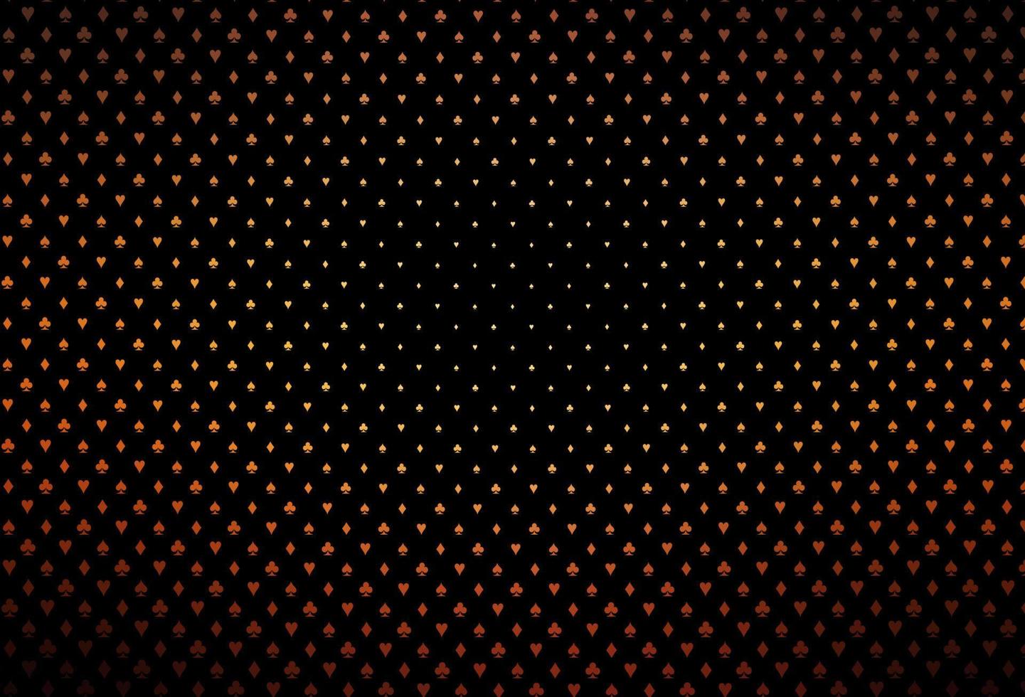 trama vettoriale arancione scuro con carte da gioco.