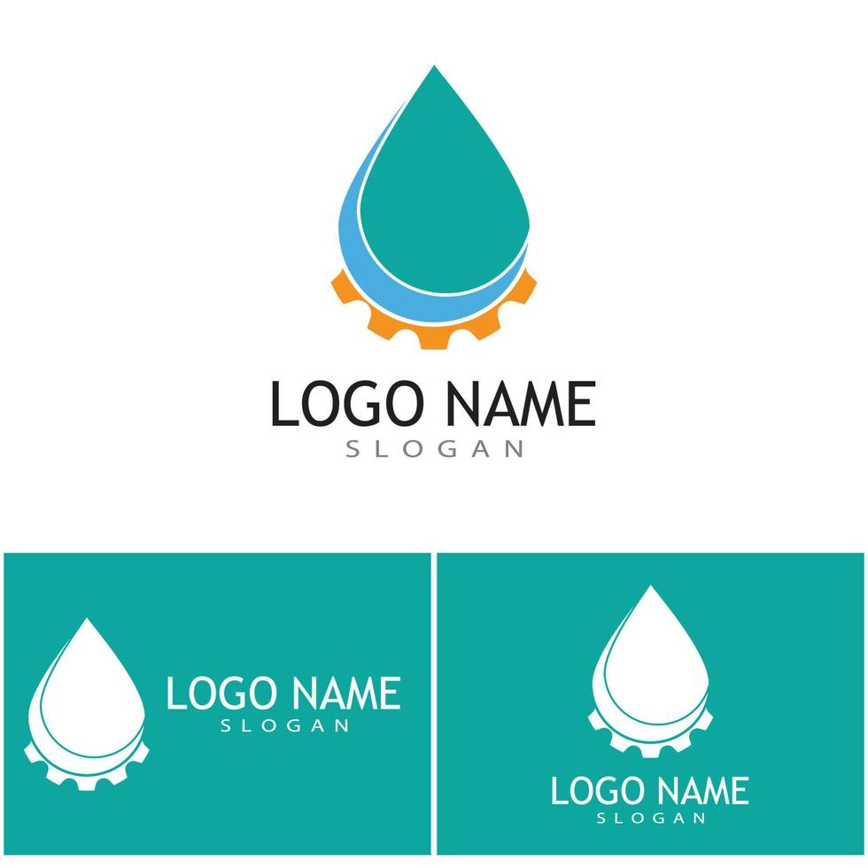 acqua far cadere illustrazione logo vettore design