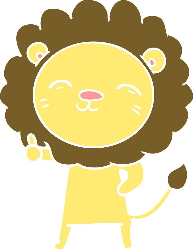 leone cartone animato in stile colore piatto vettore