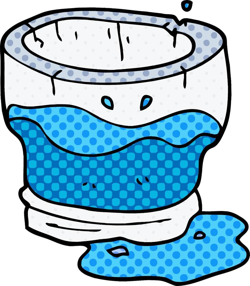 cartone animato doodle vecchio bicchiere d'acqua vettore
