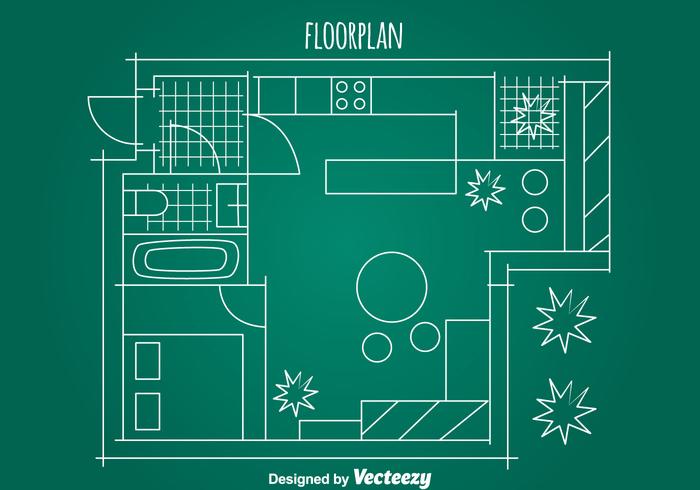 Vettore semplice Floorplan della casa