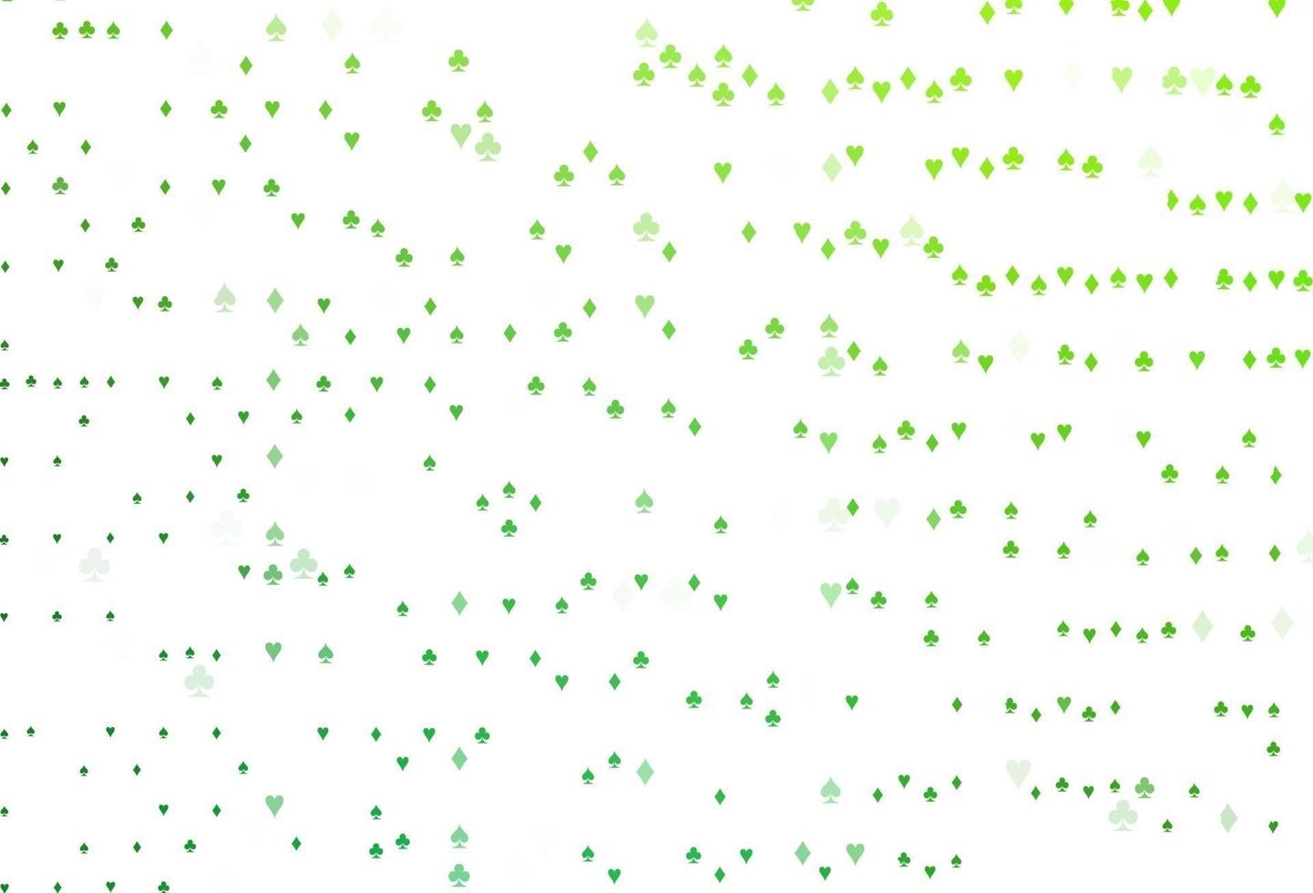 sfondo vettoriale verde chiaro con segni di carte.