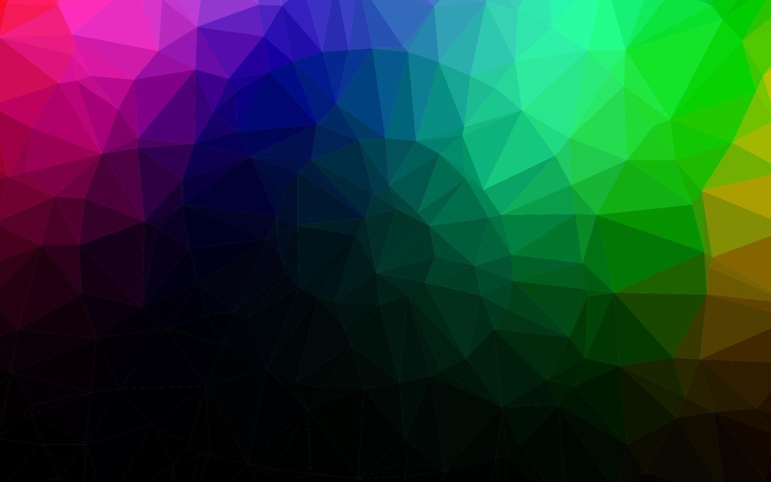 multicolore scuro, motivo a triangolo sfocato vettoriale arcobaleno.