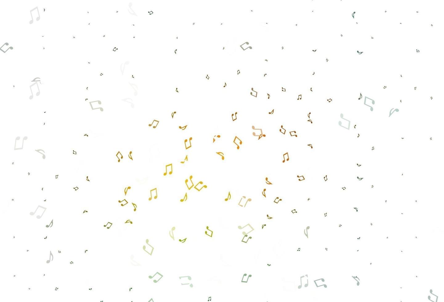 modello vettoriale verde chiaro, giallo con simboli musicali.