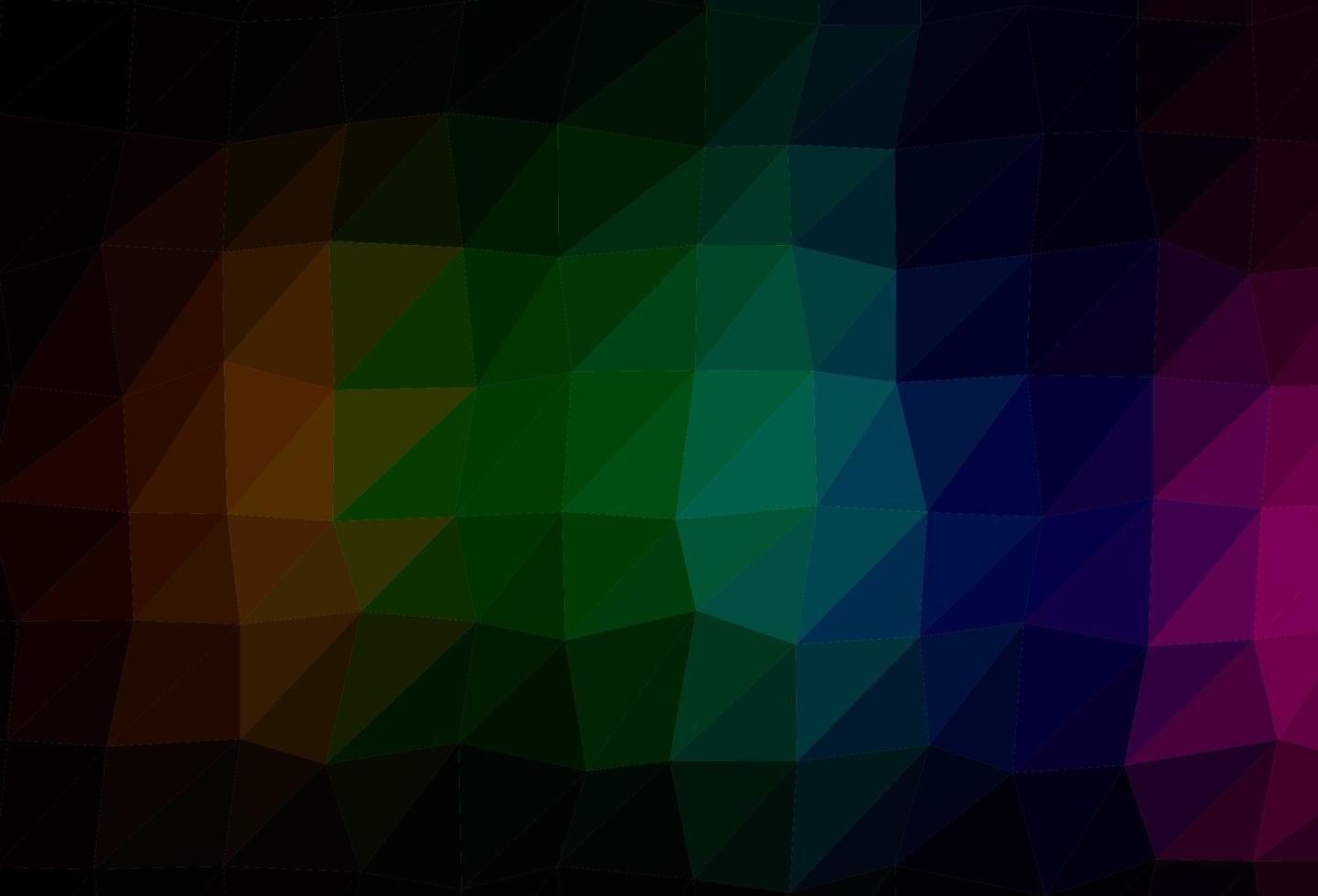 multicolore scuro, vettore arcobaleno brillante sfondo triangolare.