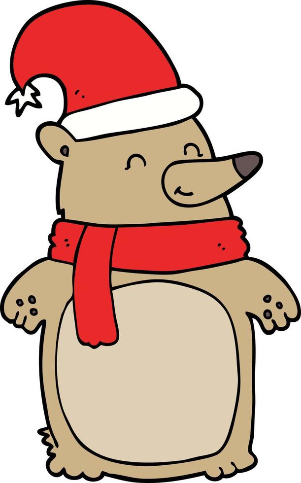 cartone animato Natale orso vettore