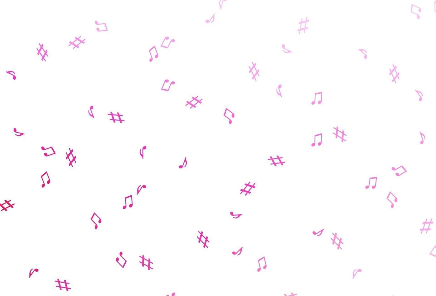 texture vettoriale rosa chiaro con note musicali.
