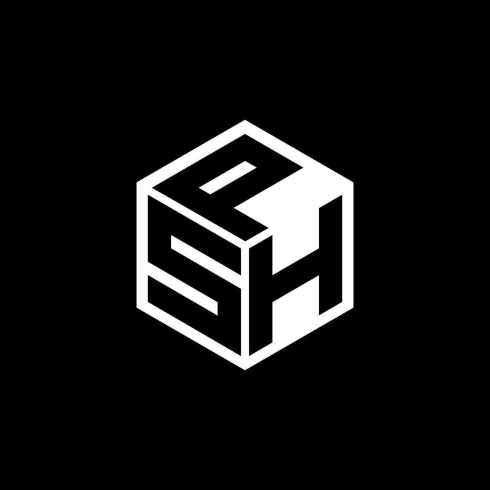 shp lettera logo design con nero sfondo nel illustratore. vettore logo, calligrafia disegni per logo, manifesto, invito, eccetera.
