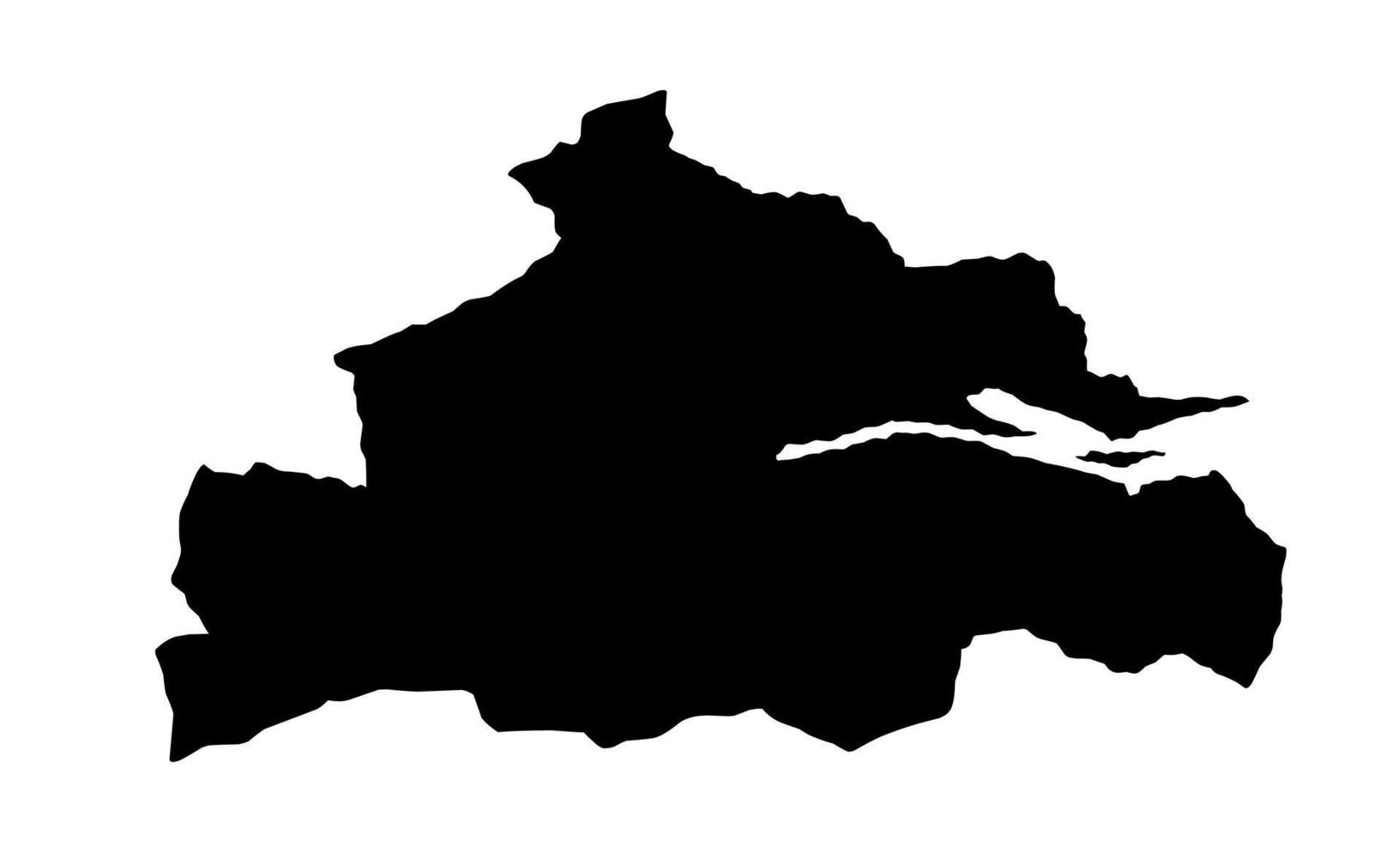 sughero carta geografica nero silhouette su bianca sfondo vettore