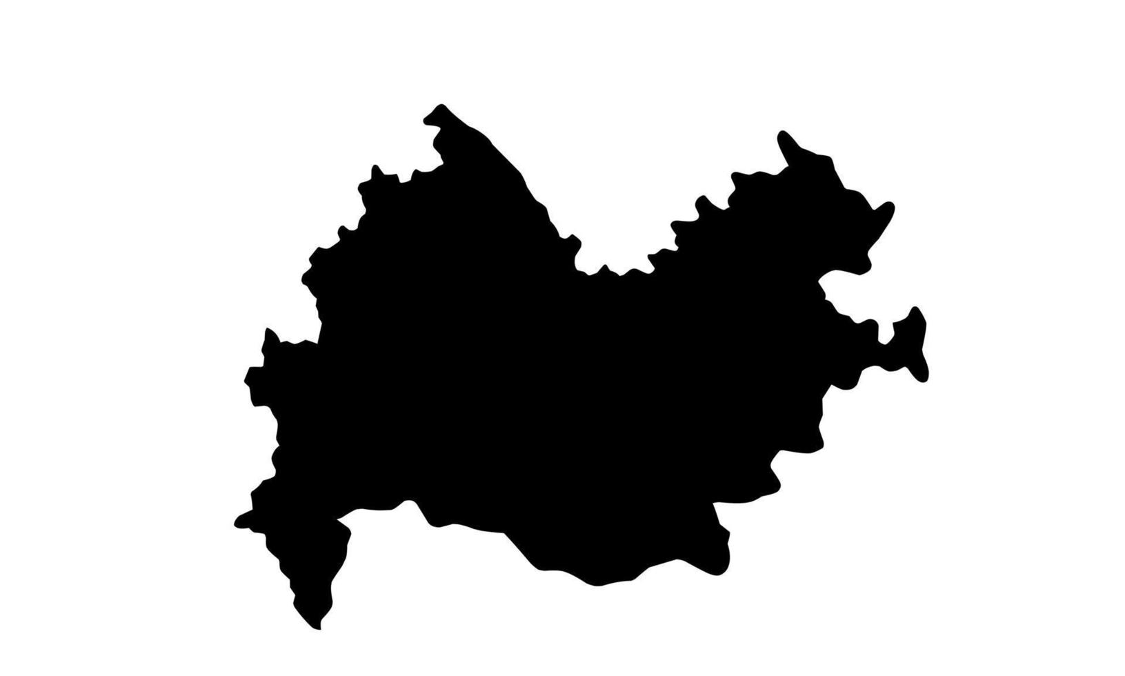 kermanshah carta geografica nero silhouette su bianca sfondo vettore