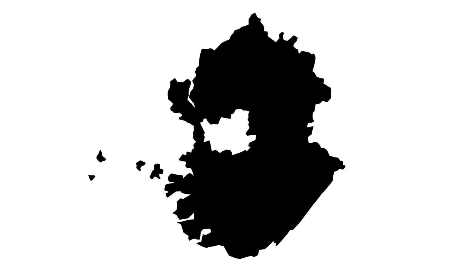 gyeonggi carta geografica nero silhouette su bianca sfondo vettore