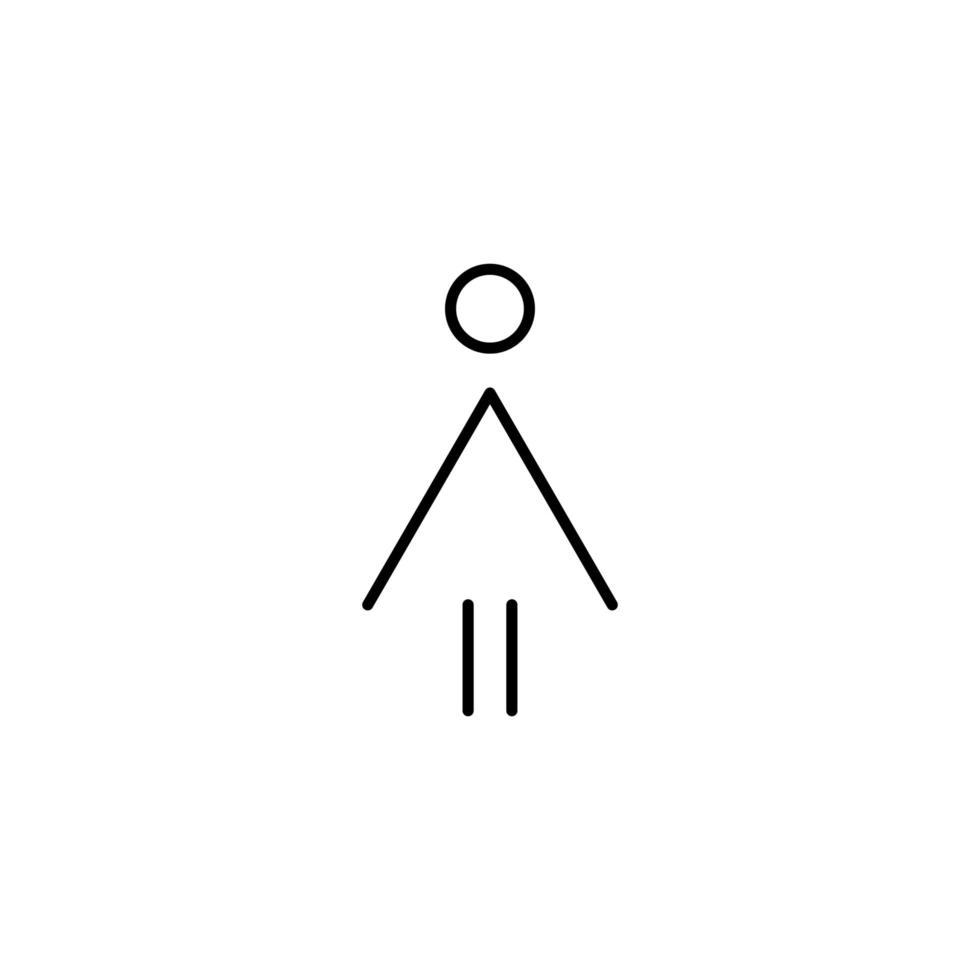 donna lineare astratto icona. femmina cartello per bagno. ragazza bagno pittogramma per bagno. vettore gabinetto simbolo isolato