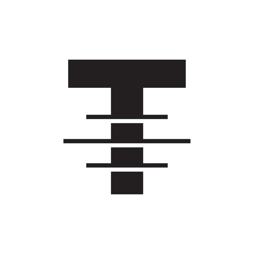semplice nero lettera t logo design modello, adatto per qualunque marca o appena che cosa voi bisogno per uso. vettore