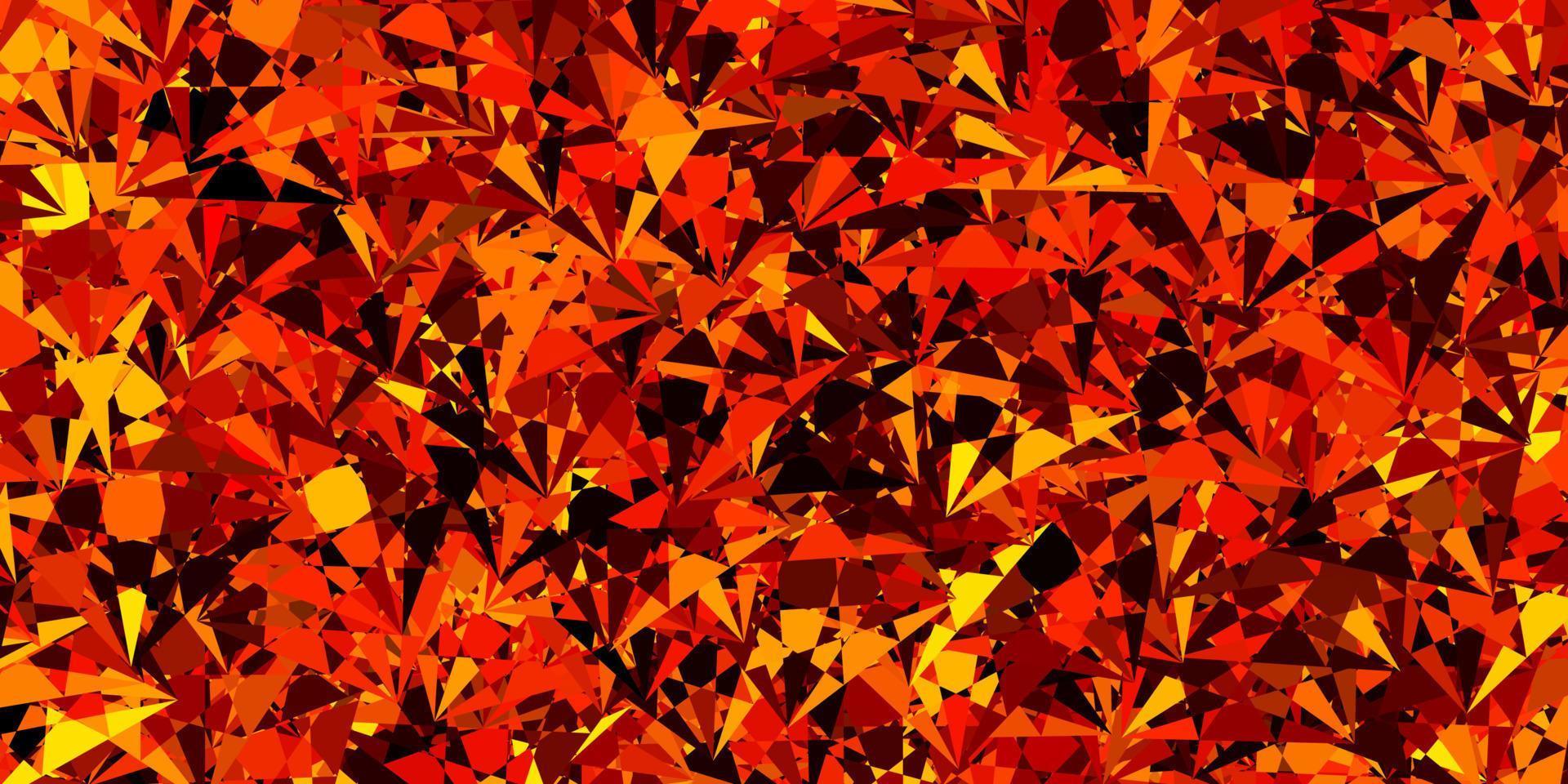 sfondo vettoriale arancione scuro con triangoli.