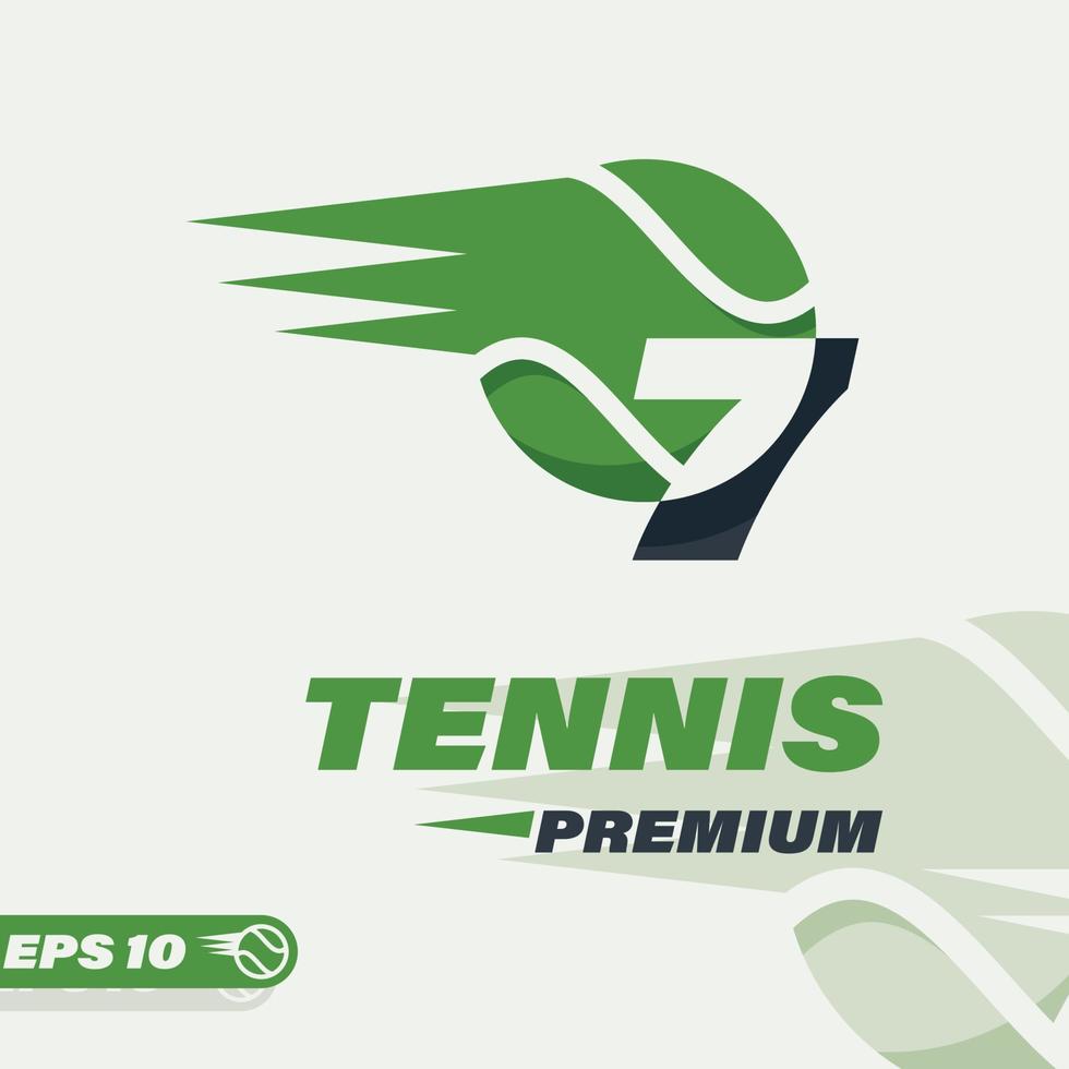 tennis palla numerico 7 logo vettore
