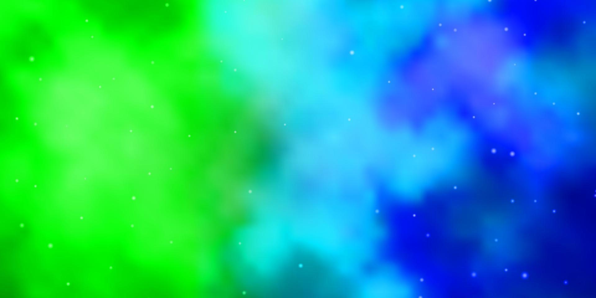 struttura di vettore blu chiaro, verde con bellissime stelle.