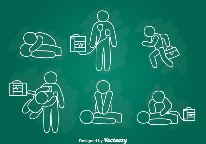 Emergenza First Aid Hand Draw Vector