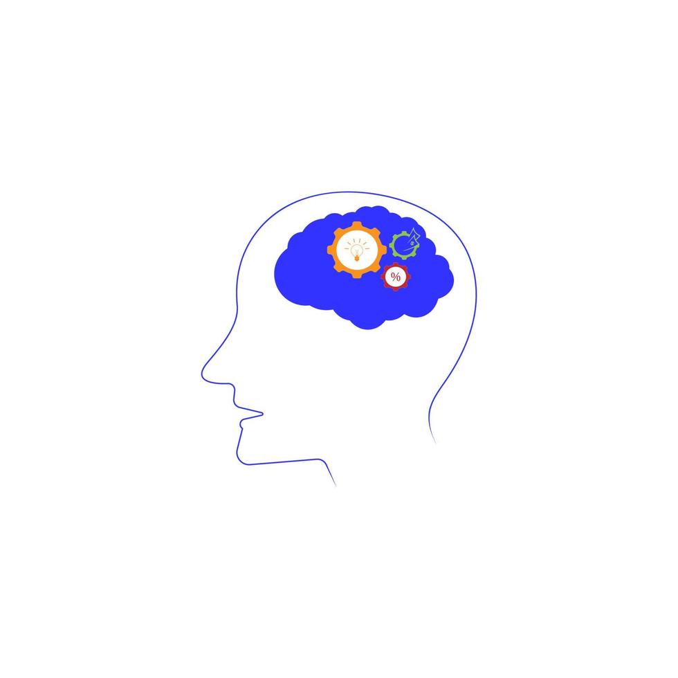 cervello icona vettore logo design