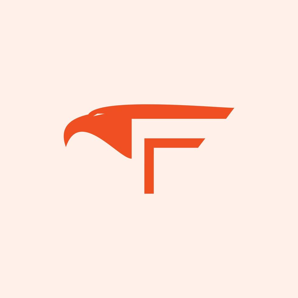 lettera f aquila moderno semplice logo vettore
