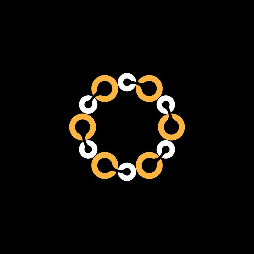 unico piccolo e grande cerchio linea Tech cartello su in giro Immagine grafico icona logo design astratto concetto vettore scorta. può essere Usato come simbolo relazionato per Rete o Comunità