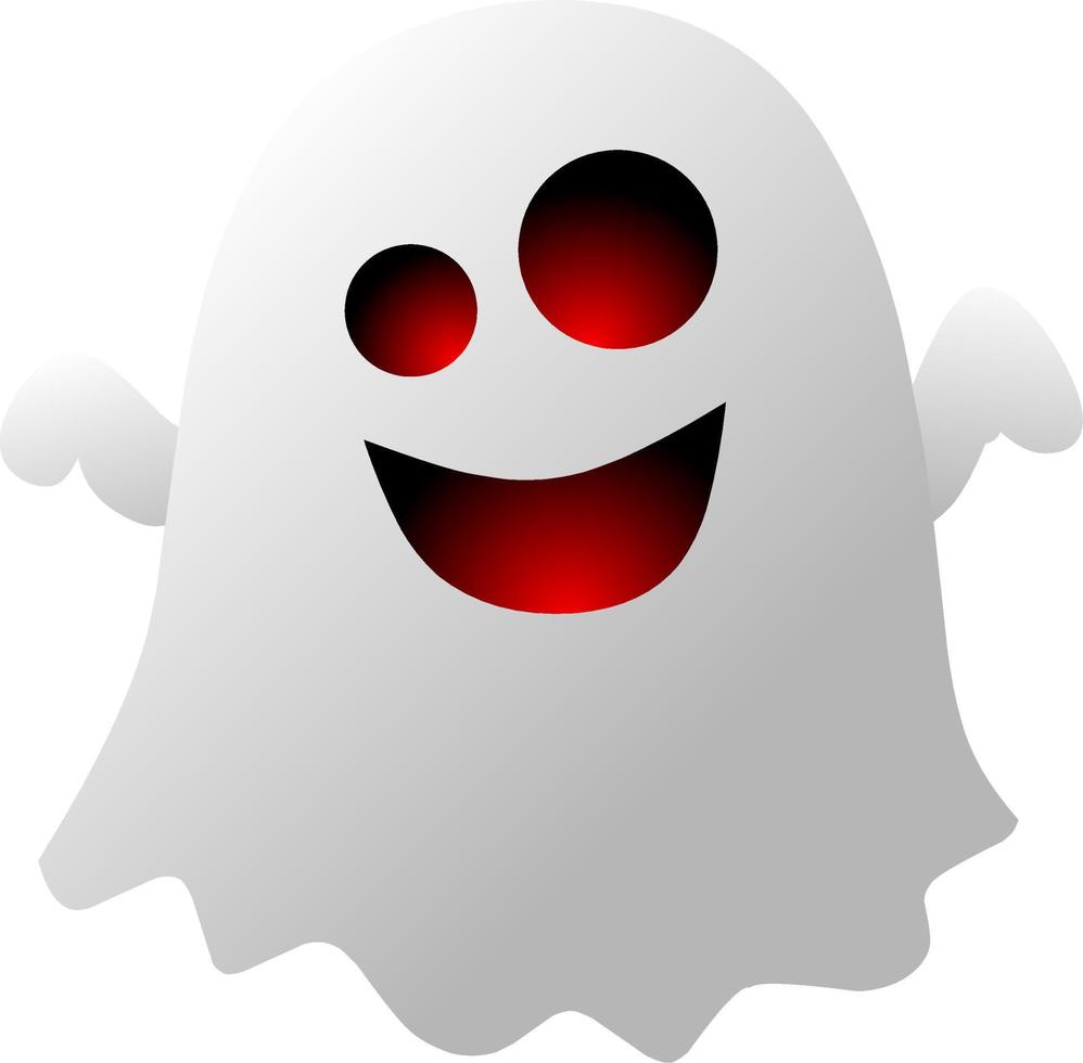 semplice divertente carino fantasma per logo, icona, simbolo, Halloween, design o trucco o trattare vettore