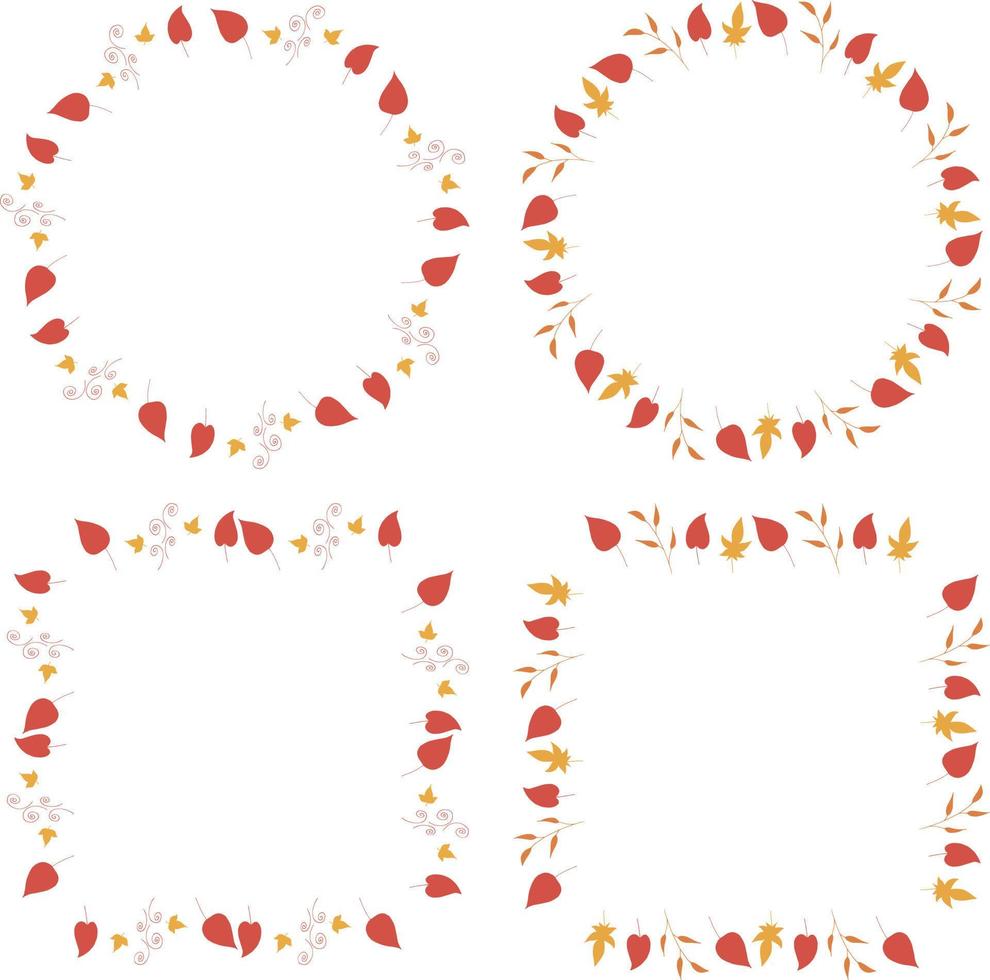 impostato di montatura con rosso, arancia e giallo autunno le foglie. vettore Immagine