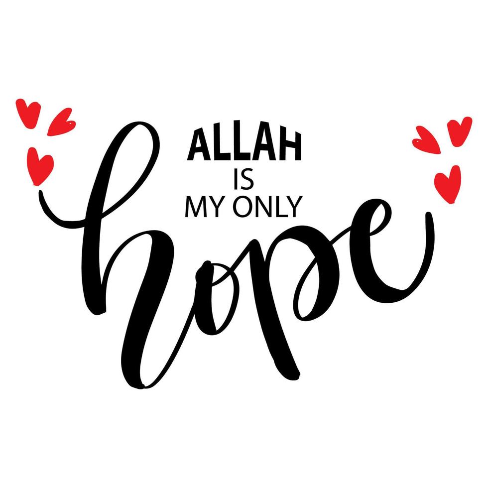 Allah è mio solo speranza. islamico citazioni. vettore