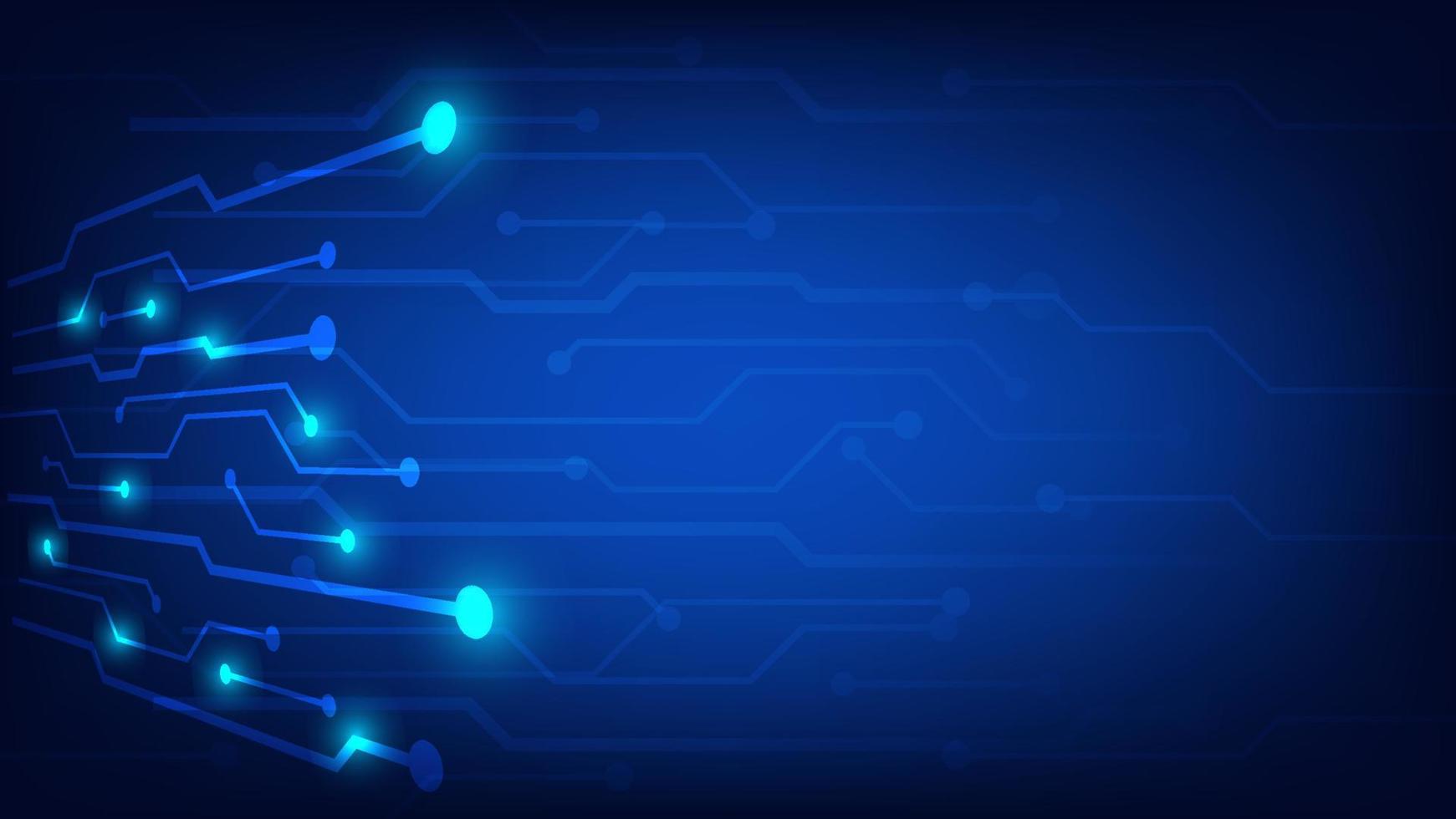 circuito tavola con blu illuminazione sfondo. tecnologia e Ciao Tech grafico design elemento concetto vettore