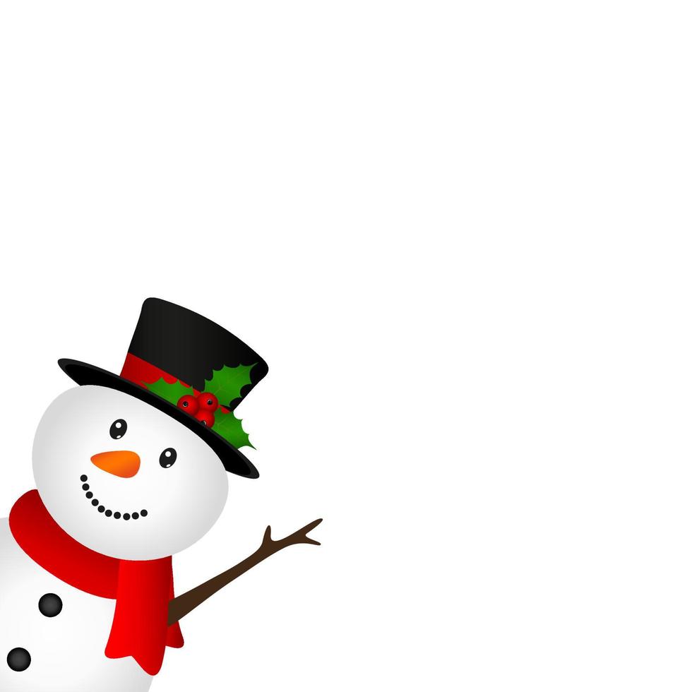 Natale pupazzo di neve su bianca sfondo vettore illustrazione