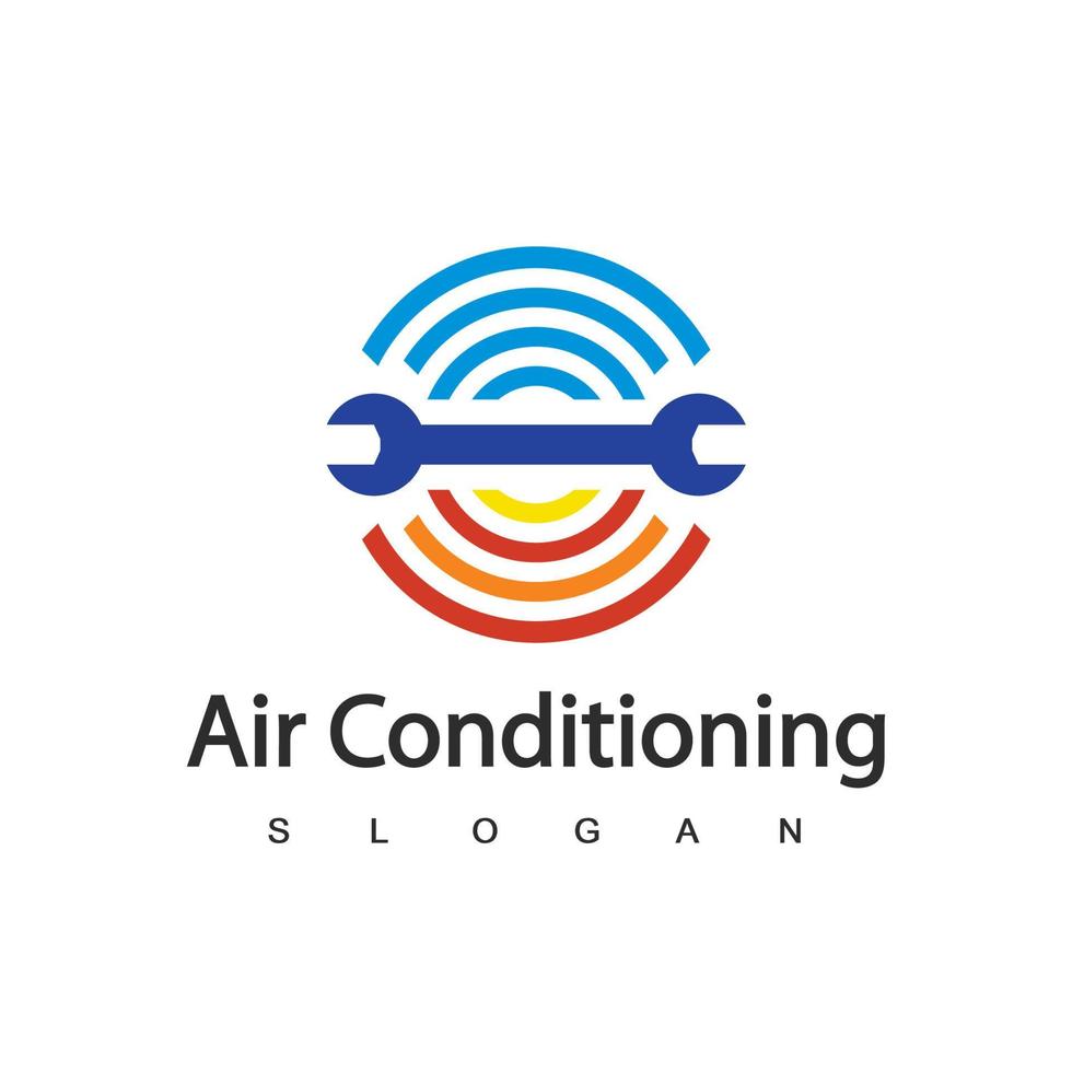 logo dell'aria condizionata, concetto di logo hvac vettore