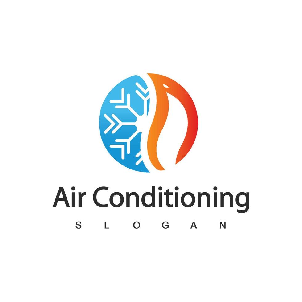 logo dell'aria condizionata, concetto di logo hvac vettore