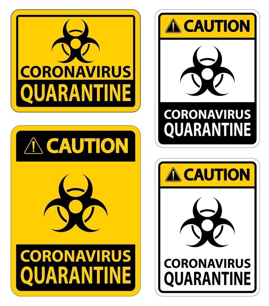 segno di quarantena di coronavirus vettore