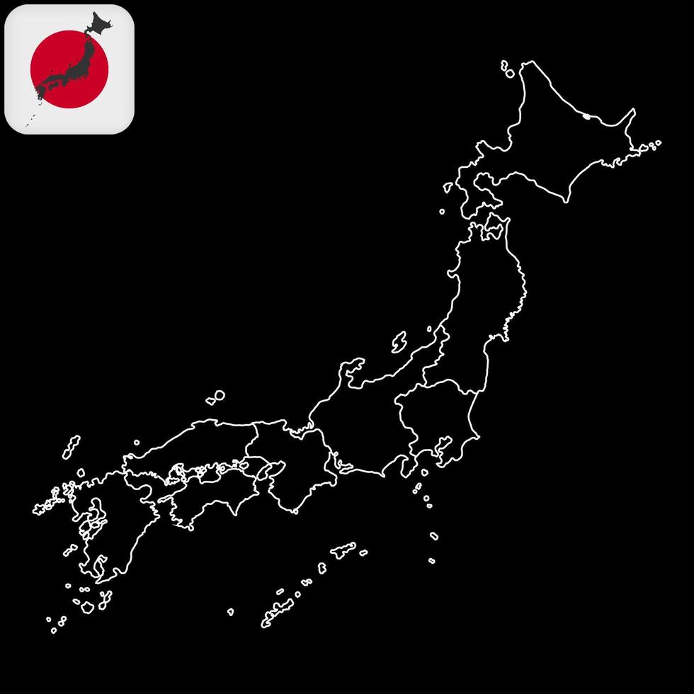 Giappone carta geografica con regioni. vettore illustrazione