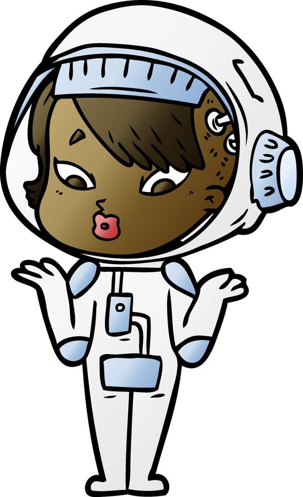 cartone animato astronauta donna vettore
