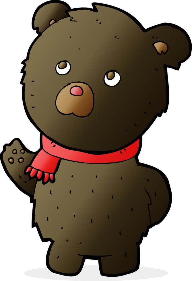 cartone animato carino nero orso vettore