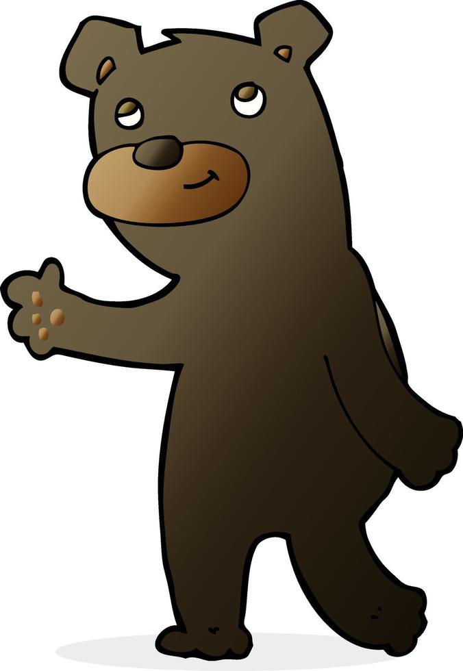 simpatico cartone animato orso nero vettore