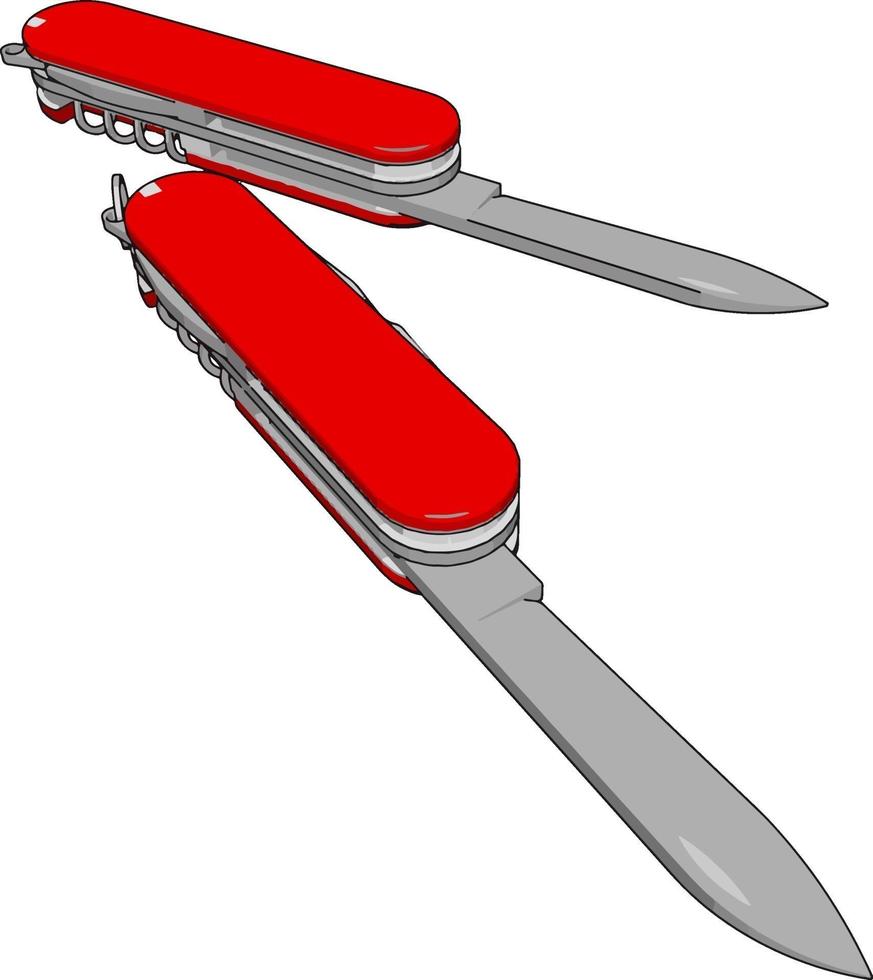piccolo rosso coltello, illustrazione, vettore su bianca sfondo.