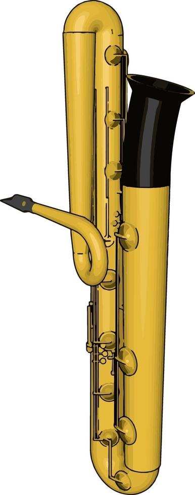 giallo sassofono, illustrazione, vettore su bianca sfondo.
