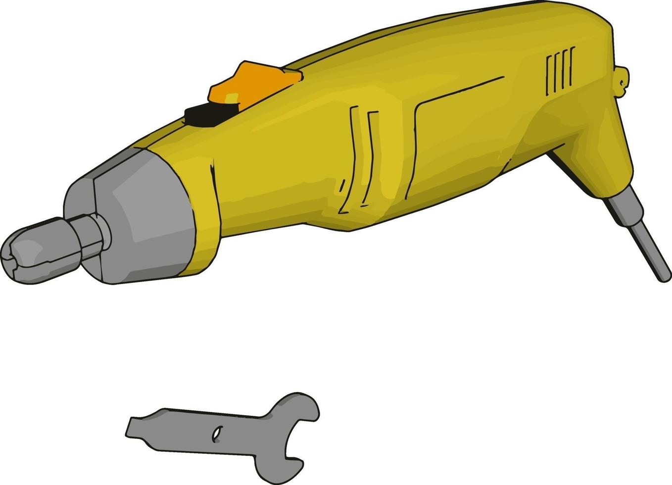 giallo attrezzo, illustrazione, vettore su bianca sfondo.