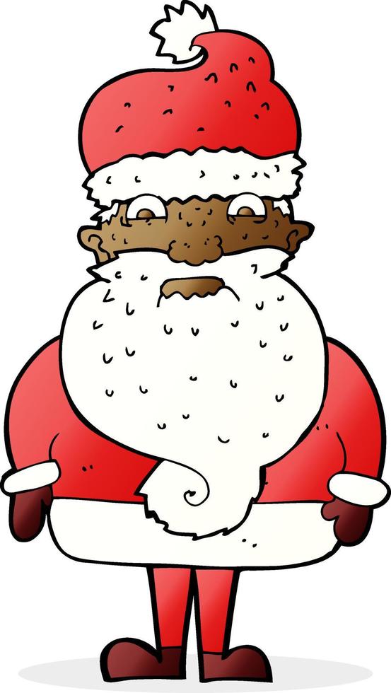 cartone animato scontroso Santa Claus vettore