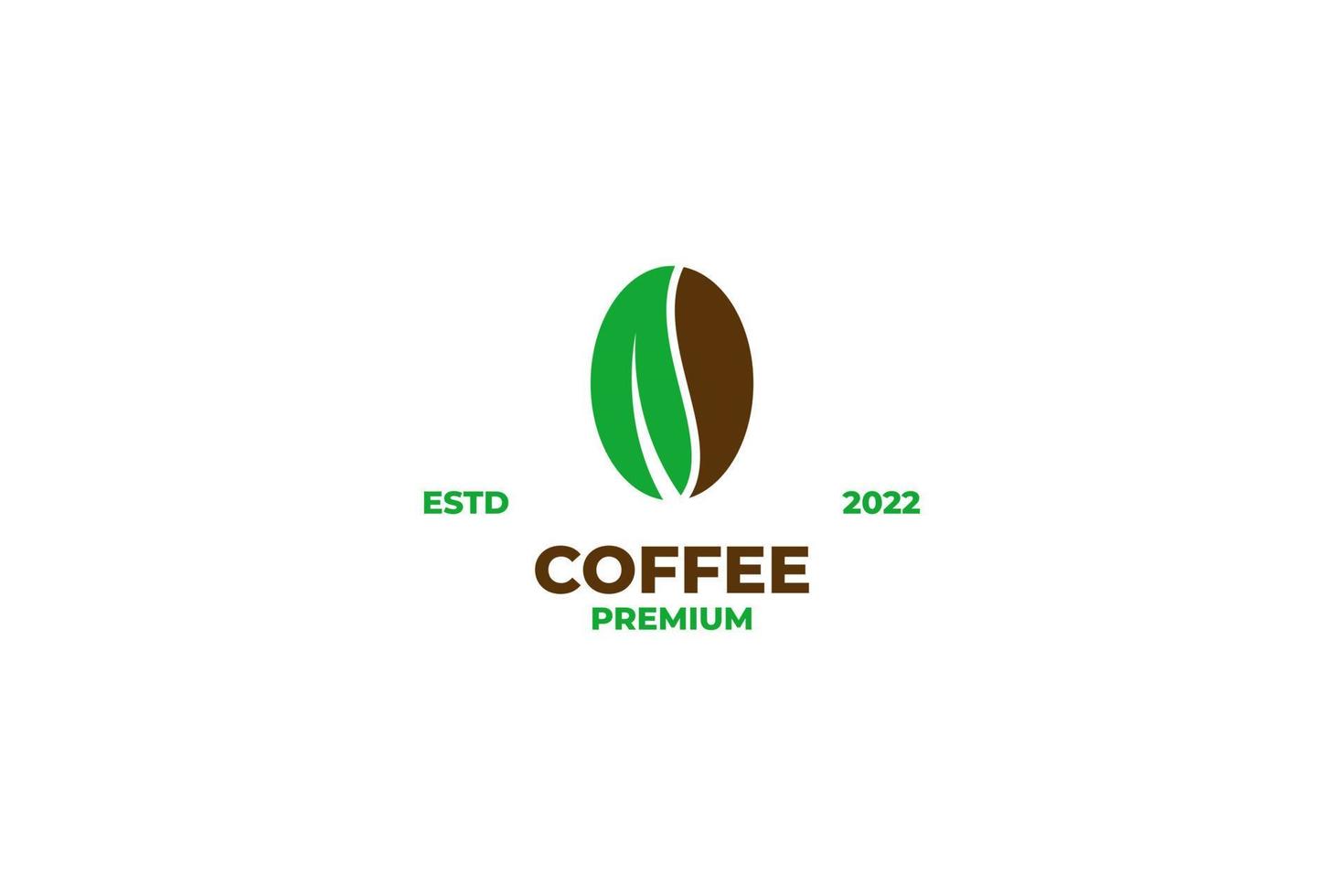 caffè fagiolo con foglia logo design vettore illustrazione idea