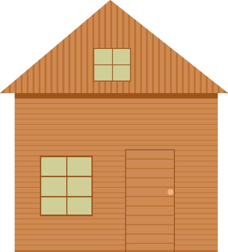 capanna di legno, illustrazione, vettore su sfondo bianco.