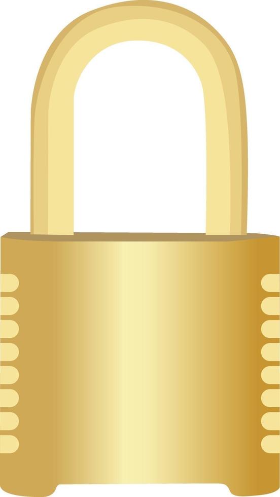 giallo serratura, illustrazione, vettore su un' bianca sfondo.