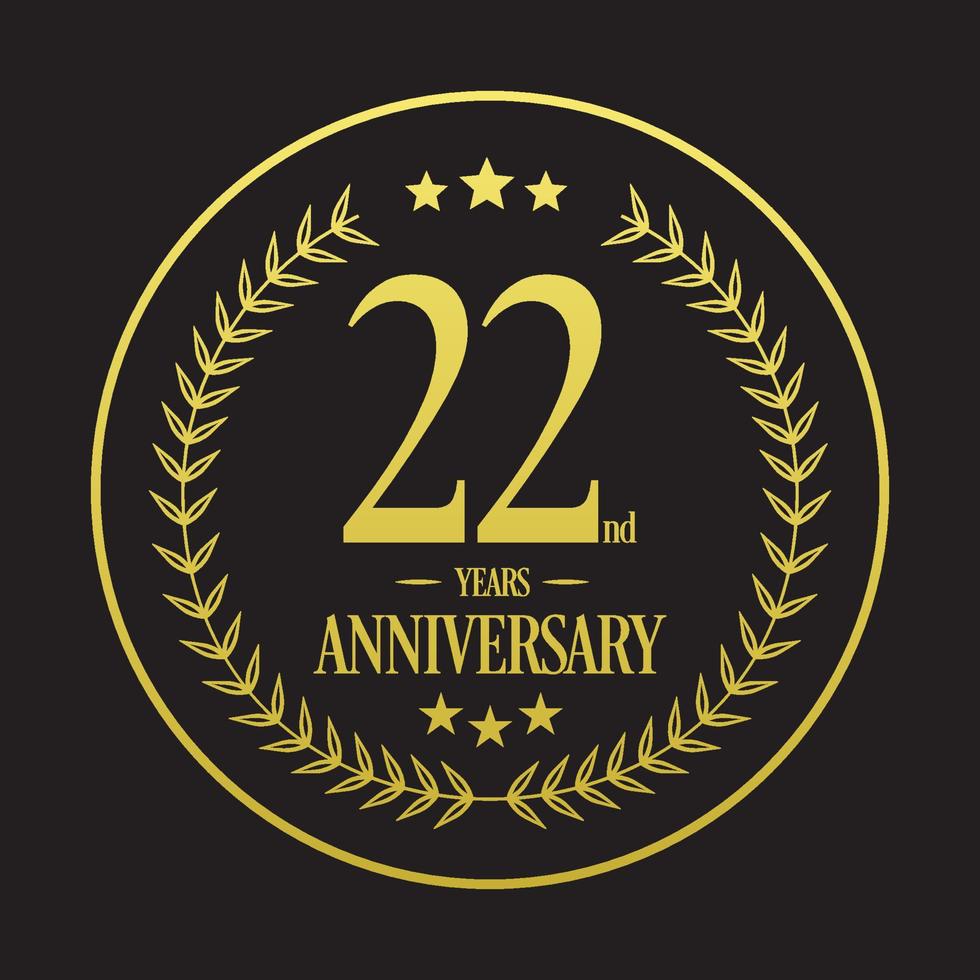 lusso 22 anniversario logo illustrazione vettore.libero vettore illustrazione gratuito vettore