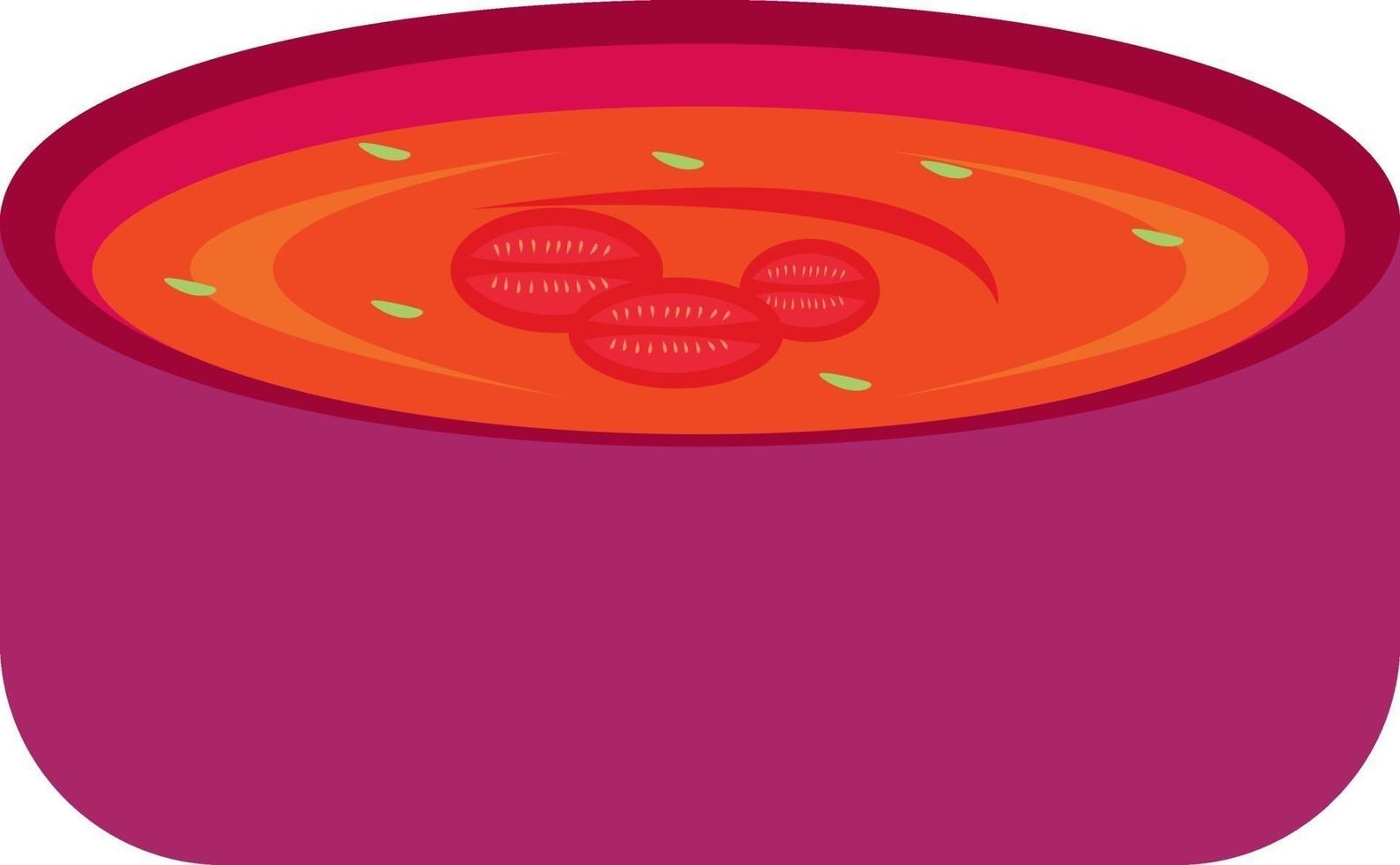 zuppa di pomodoro, illustrazione, vettore su sfondo bianco.