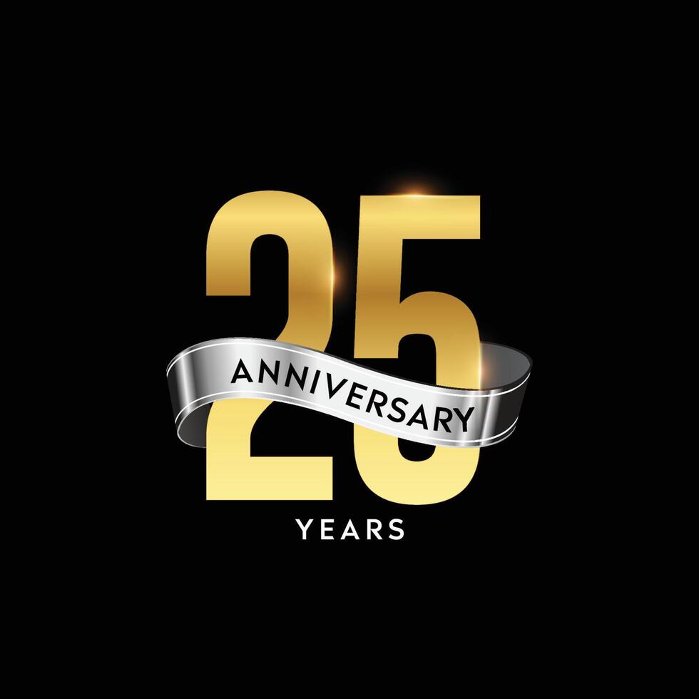 25 anni anniversario celebrazione design vettore